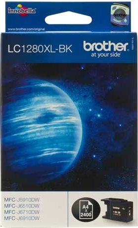 Cartus Cerneala Original Brother Black, LC1280XLBK, pentru DCP-J525|J725|J925|MFC-J430|J5910|J625|J6510|J6910, 2.4K, , "LC1280XLBK"