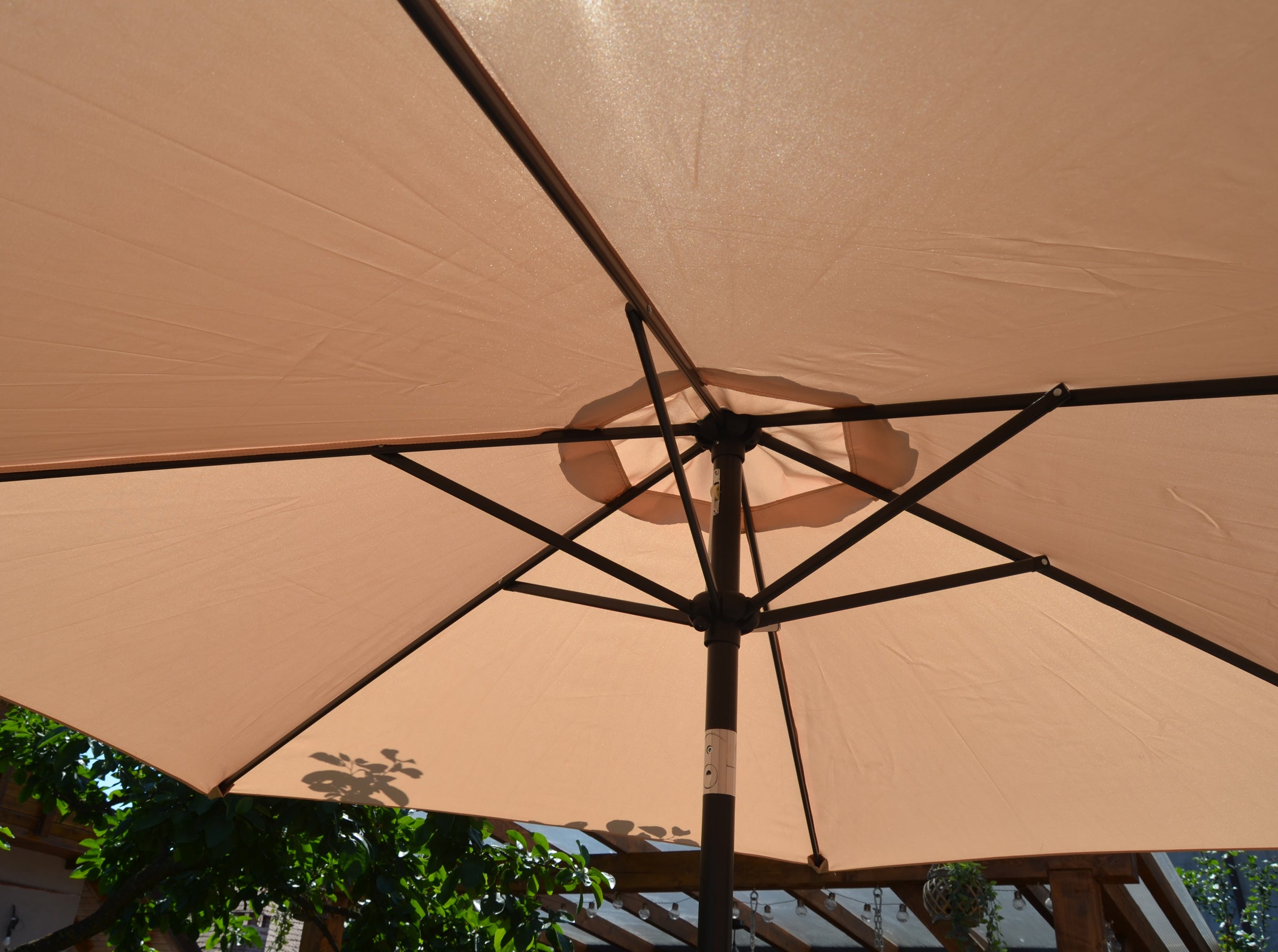 Umbrela terasa gradina, Sersimo Santorini, cu manivela si inclinare, rotunda 270cm, crem