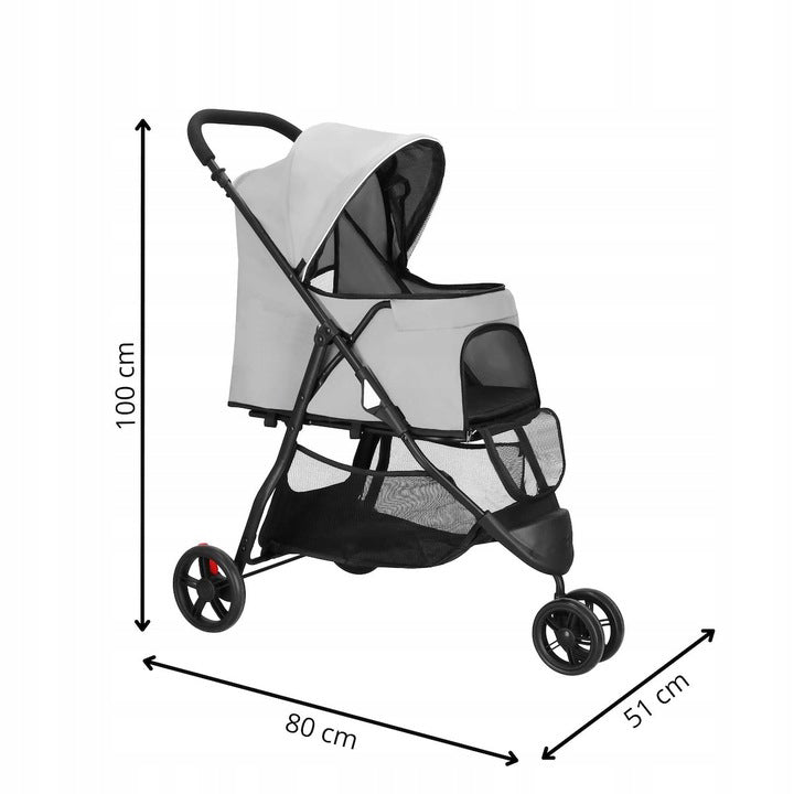 Carucior pentru transport animale, sarcina 15 kg, pentru caini si pisici