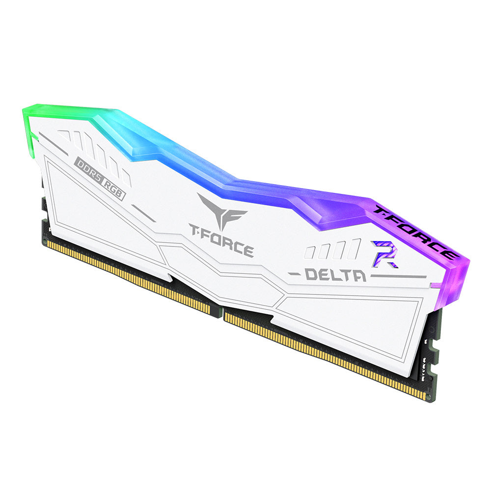 MEMORIE DDR TeamGroup T-FORCE DELTA RGB DDR5 Gaming 32GB frecventa 6400 Mhz (kit 2 x 16GB) CL40, radiator, retail, alb