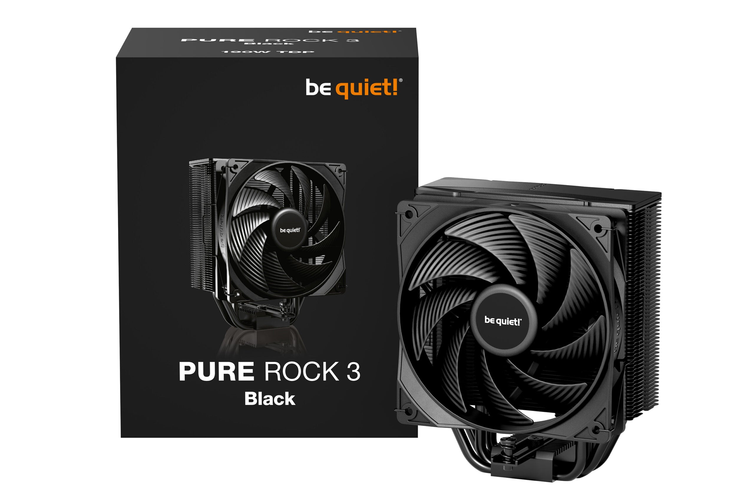 COOLER be quiet "Pure Rock 3 Black" skt. Intel si AMD, racire cu aer, vent. 120mm, 2000 rpm, 4 heatpipes, inaltime 154mm, "BK039"