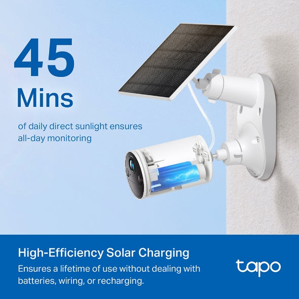 PANOU SOLAR TP-Link, pentru camerele IP Tapo cu acumulator, putere 2.5W, IP 65, "Tapo A201"