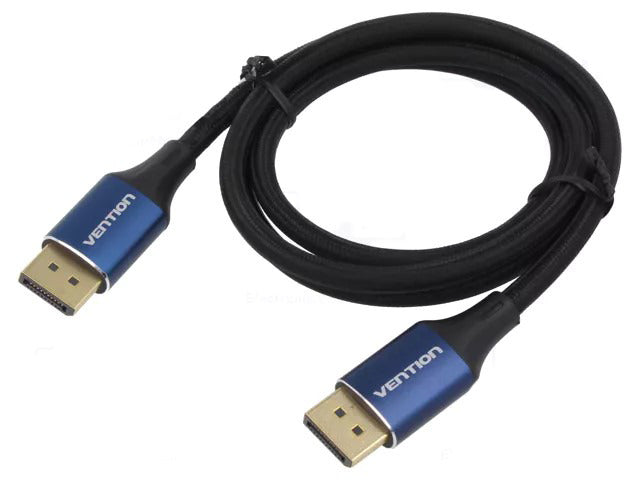Cablu video Vention, DisplayPort(T) la DisplayPort(T), 1m, rezolutie 8K la 60Hz/4K la 120Hz, PVC, negru, 