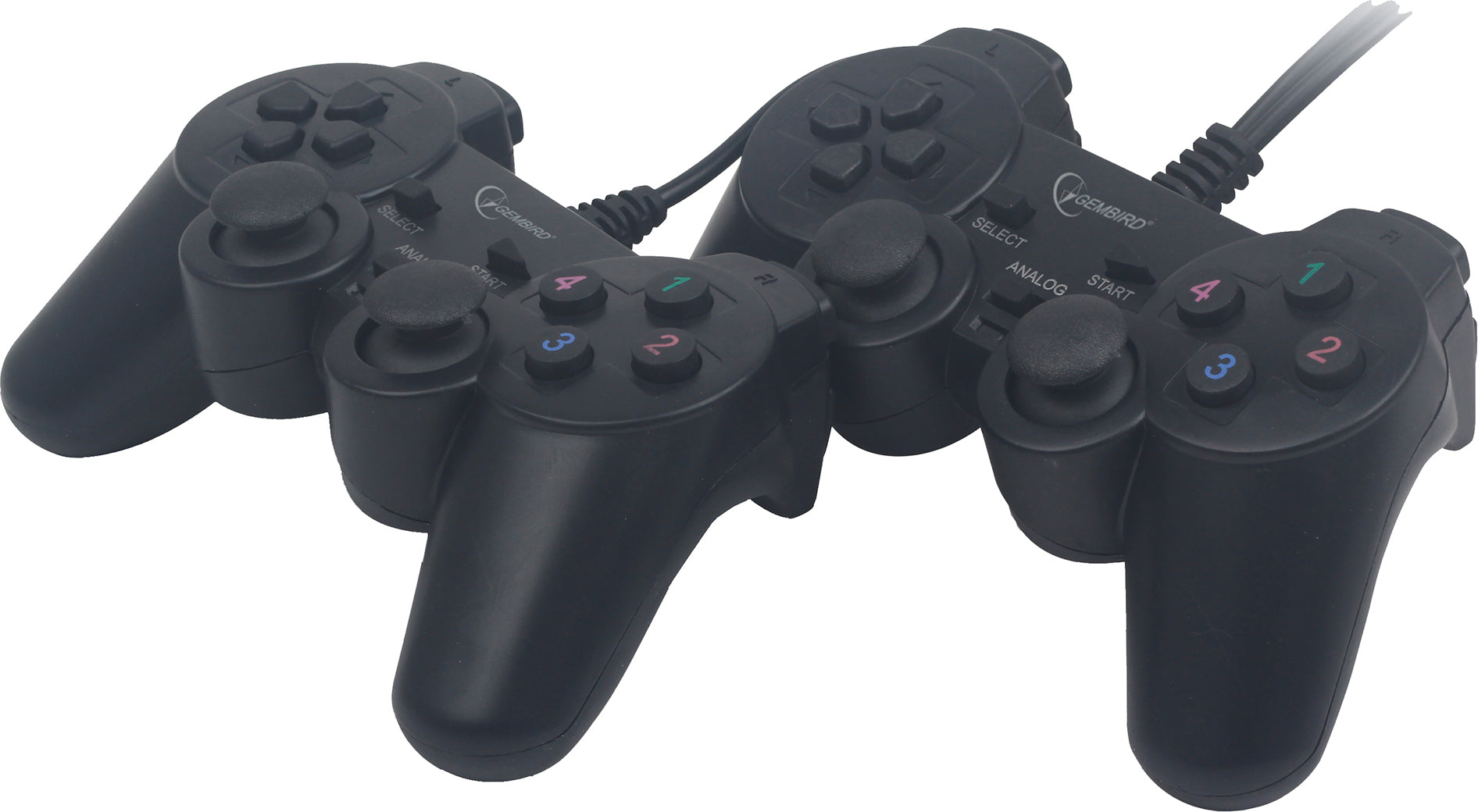 GAMEPAD cu fir GEMBIRD, 2x console, PC, USB, negru, "JPD-UDV2-01"