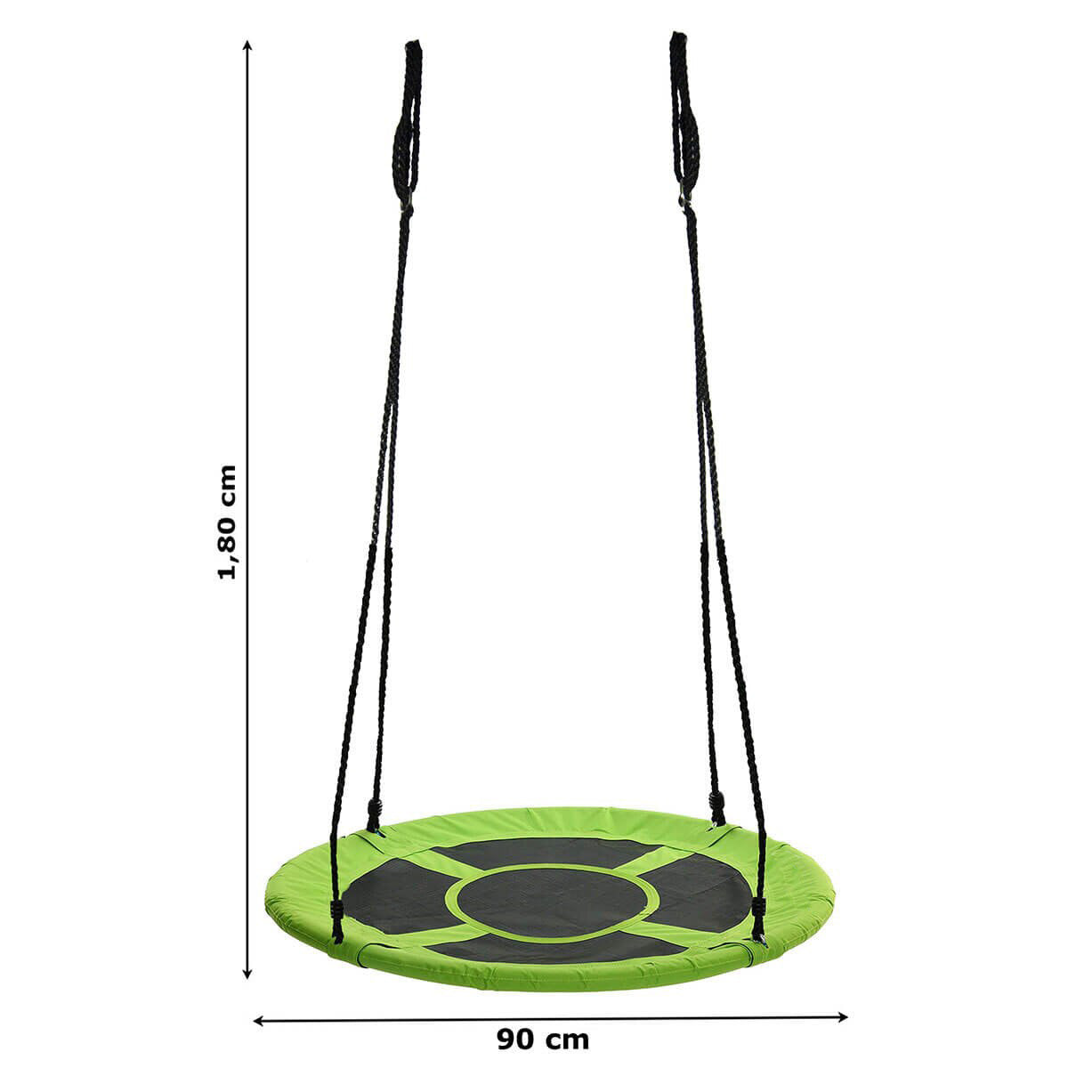 Leagan tip cuib Sersimo NS3, diametru 90cm, inaltime reglabila, pentru exterior, sarcina 150 kg, Verde Negru
