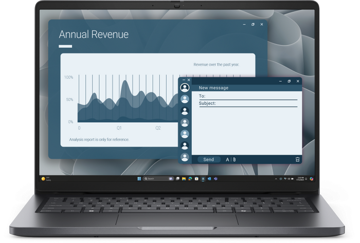 Laptop Business DELL Pro 14, cu procesor AMD Ryzen 5 220, 14'' IPS, 16 GB DDR5, 512 GB, AMD Radeon 740M, Windows 11 Pro, 3 an