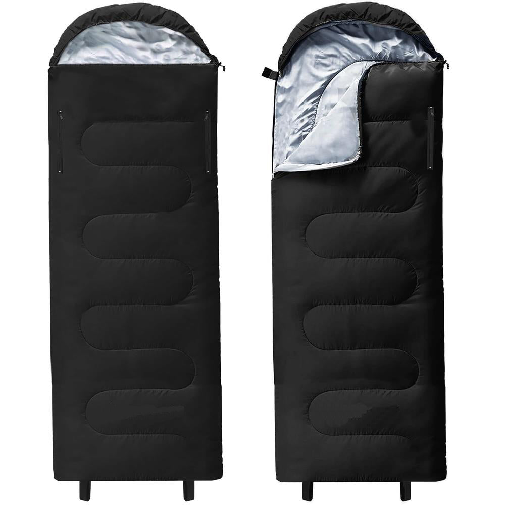 Sac de dormit tip mumie, cu geanta de transport, 220x80cm, 0-15grade, negru
