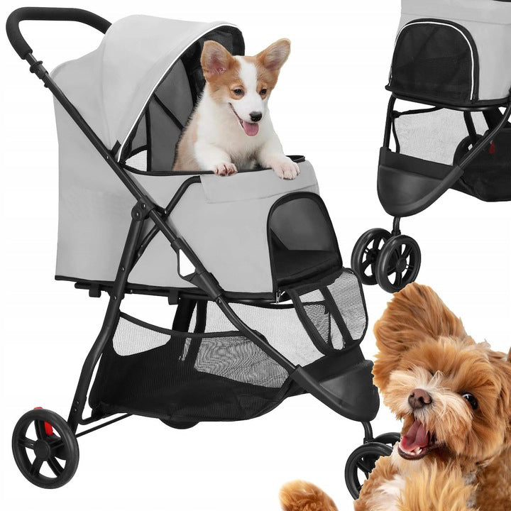 Carucior pentru transport animale, sarcina 15 kg, pentru caini si pisici