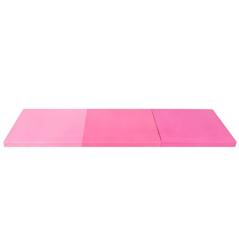 Saltea fitness groasa pentru antrenamente gimnastica, pliabila, 180x60x5,5cm, roz
