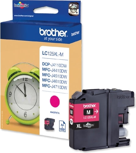 Cartus Cerneala Original Brother Magenta, LC125XLM, pentru DCP-J4110|MFC-J4410|J4510|J4610|J4710|J6520|J6920, 1.2K, , "LC125XLM"