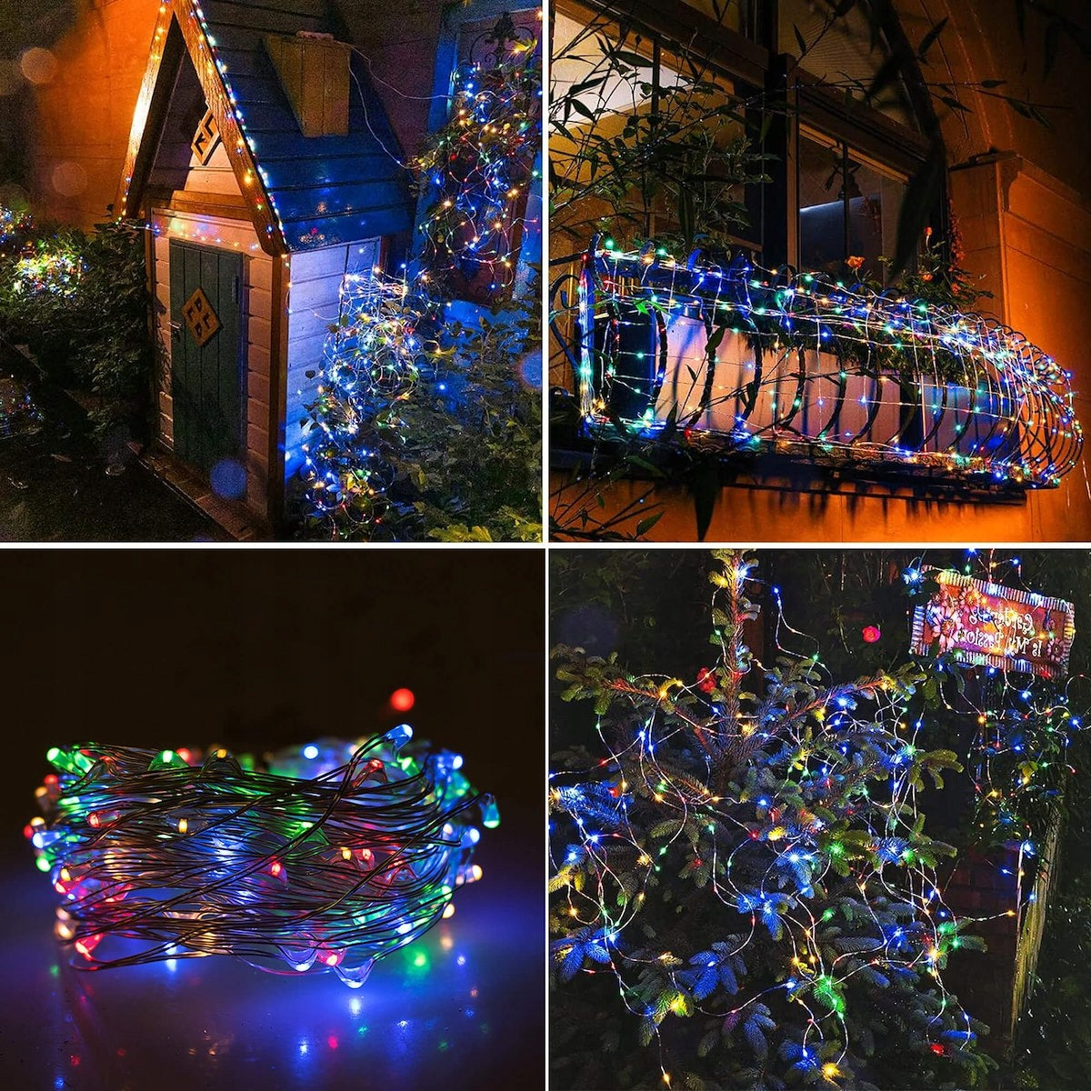 Ghirlanda luminoasa cu incarcare solara, 200 LED-uri, 22 metri, 8 functii, multicolor - 7