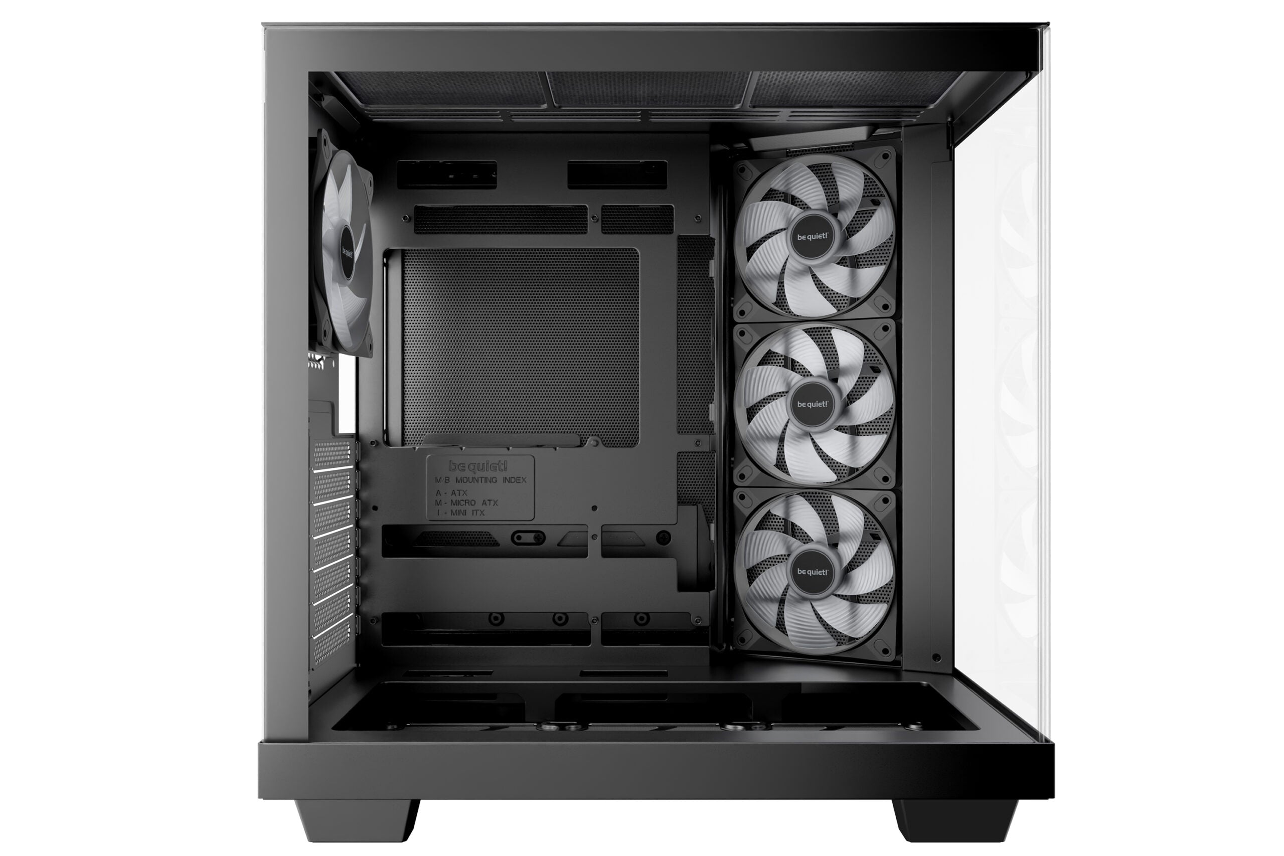 CARCASA be quiet "Light Base 500 LX Black", middle tower, gaming, fara sursa, suporta 10xfan, 4xfan inclus, , USB Type-C x 1, USBx2, audio+mic, 7 sloturi expansiune, negru, "BGW85"