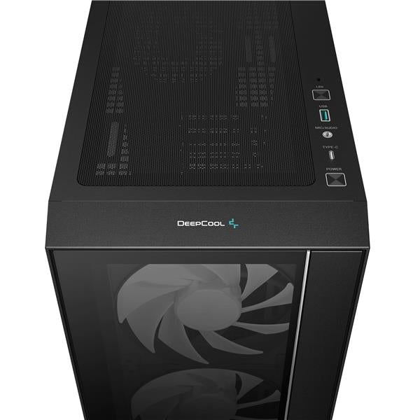 CARCASA DeepCool "MATREXX55",middle tower,gaming,fara sursa,suporta 8xfan, 4xfan inclus, USB 3.1 gen1x1, USB-C,audio+mic,7 sloturi expansiune,negru "R-MATREXX55-BCADA4-G-4"