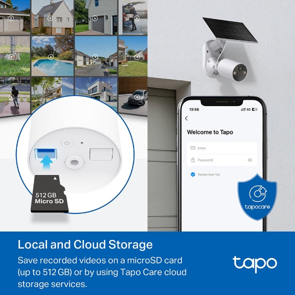 CAMERA IP Exterior cu acumulatori TP-LINK, include panou solar alimentare,IP66, dist. IR 15 m, lentila fixa 3.15 mm,3 Mpx rez 2K, RJ-45+wireless, mic, plastic, "Tapo C410 KIT"