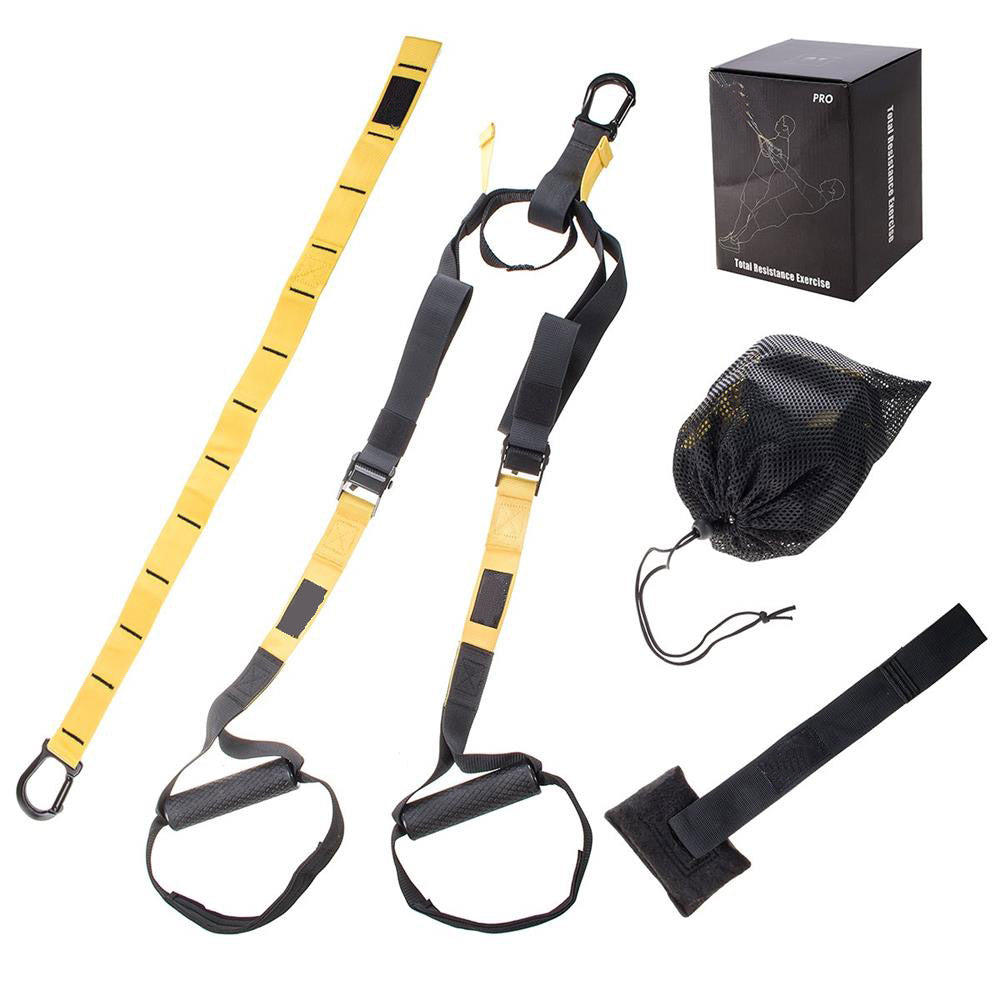 Set sistem suspensie tip TRX, fitness, crossfit sau aerobic, cu sac transport, 250kg