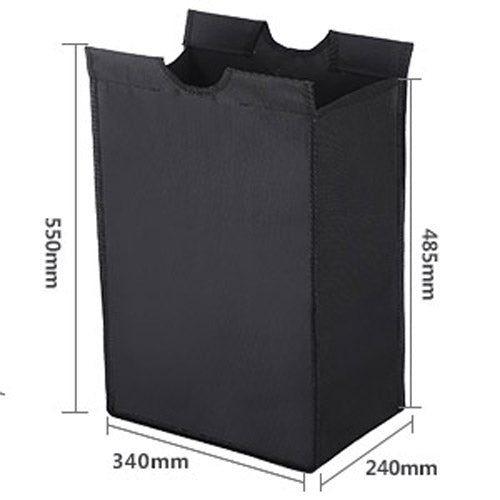 SONGMICS Cos de rufe cu 3 saci detasabili, structura metalica pe roti, 3x44L, 77x41x82cm, negru