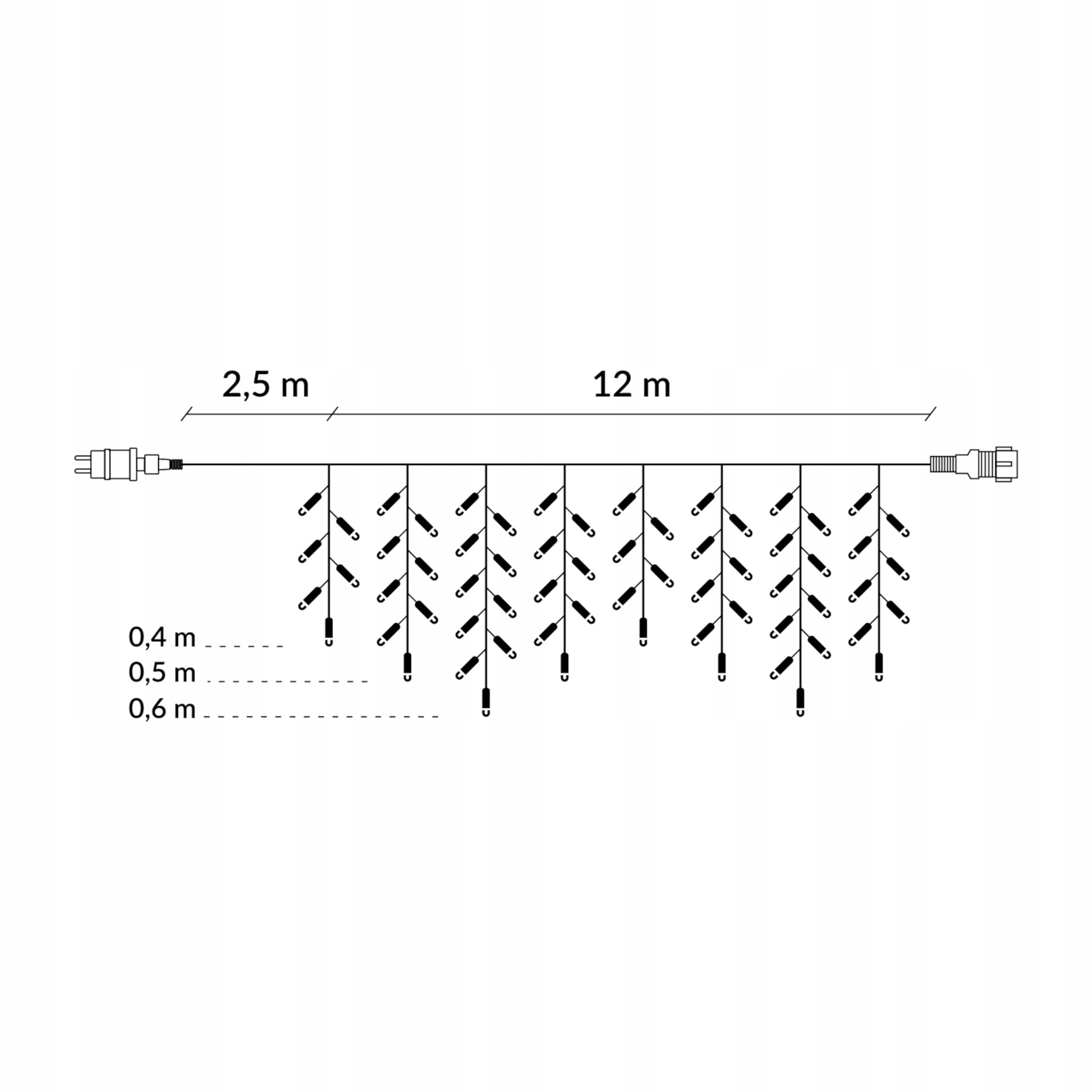 Ghirlanda luminoasa tip perdea 300 LED-uri, 12m, pentru interior/exterior, iluminare multicolora