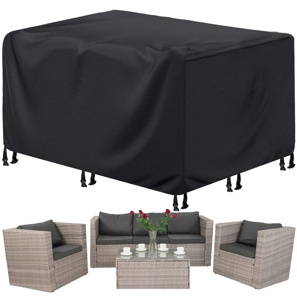 Husa mobilier gradina, impermeabila, cu protectie UV, 152x104x71cm, negru