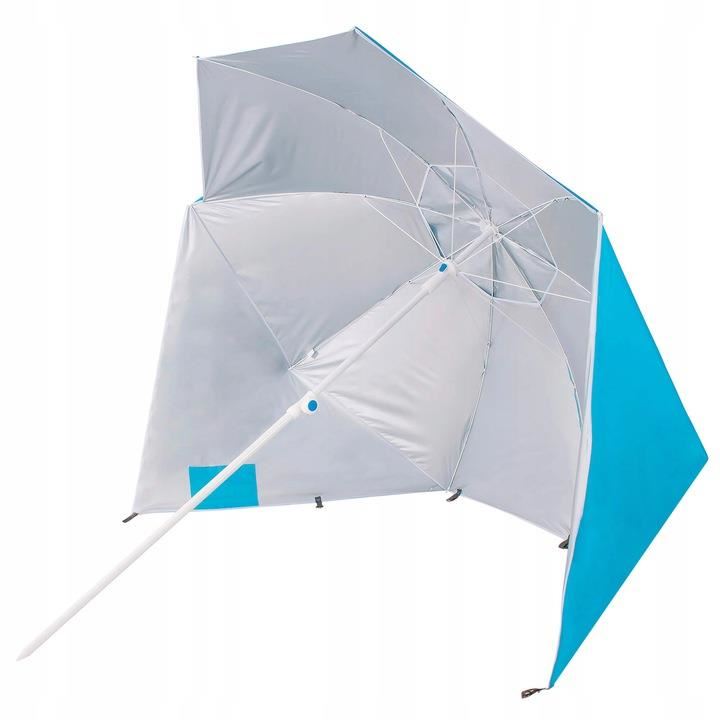 Umbrela tip cort de plaja XXL, cu 2 pereti laterali, BU14S, inaltime reglabila 140-220 cm, albastru