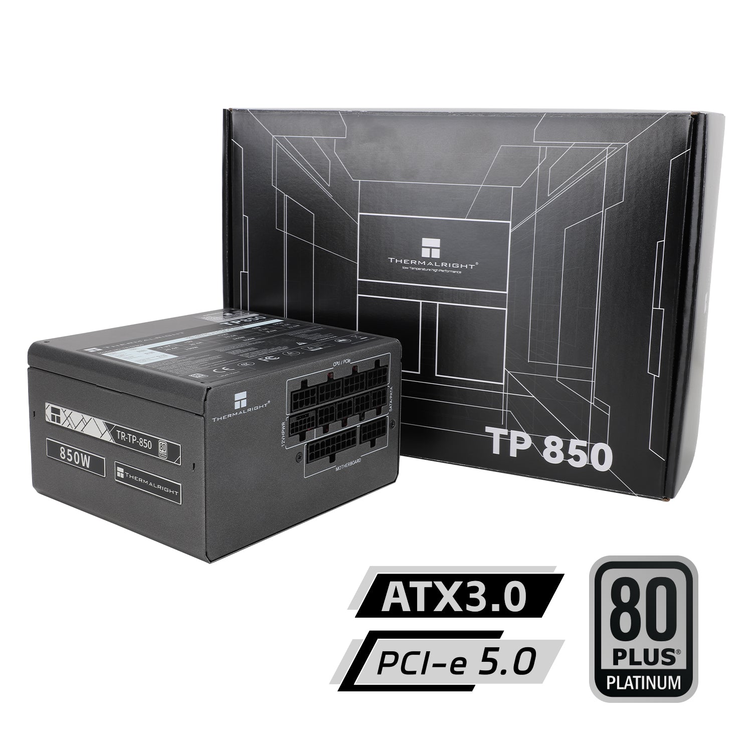 SURSA Thermalright "TB850", 850W, certificare 80 Plus Bronze, full modular, DC to DC, fan 120mm, negru, "TR-TB850"