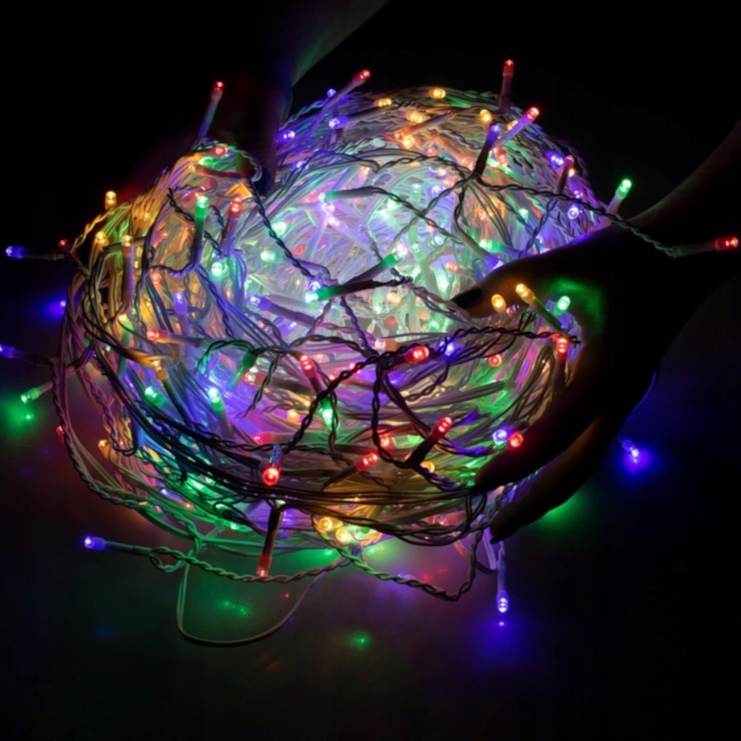 (DL) Ghirlanda luminoasa tip perdea 500 LED-uri, 20m, pentru interior/exterior, iluminare multicolora