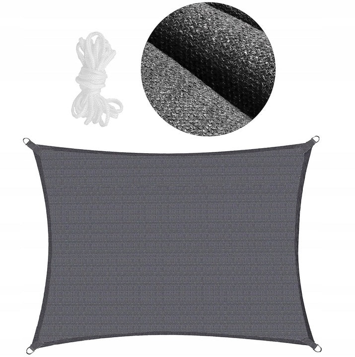 Copertina prelata de soare, dreptunghiulara, impermeabila cu protectie UV, 4x2m, gri
