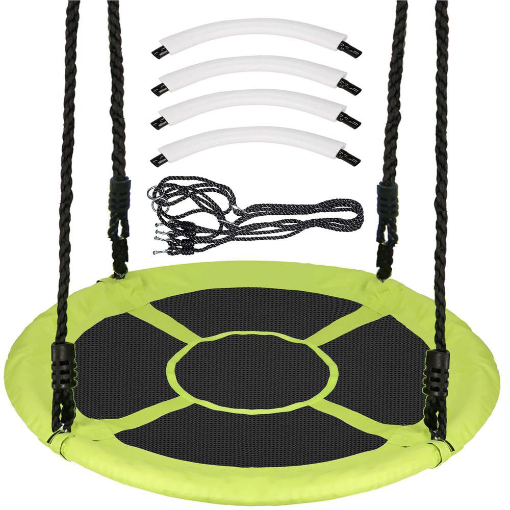 Leagan tip cuib Sersimo NS22, diametru 110cm, inaltime reglabila, pentru exterior, sarcina 150 kg, Verde Negru
