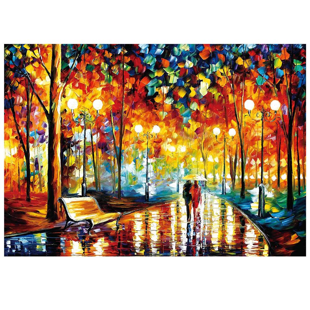 Set de broderie cu diamante 5D, 30x40cm, model Alee in parc
