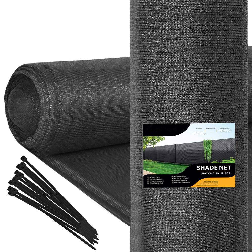 Plasa umbrire si intimitate pentru gard, 1.5m latime, 25m lungime, 185g densitate, gri