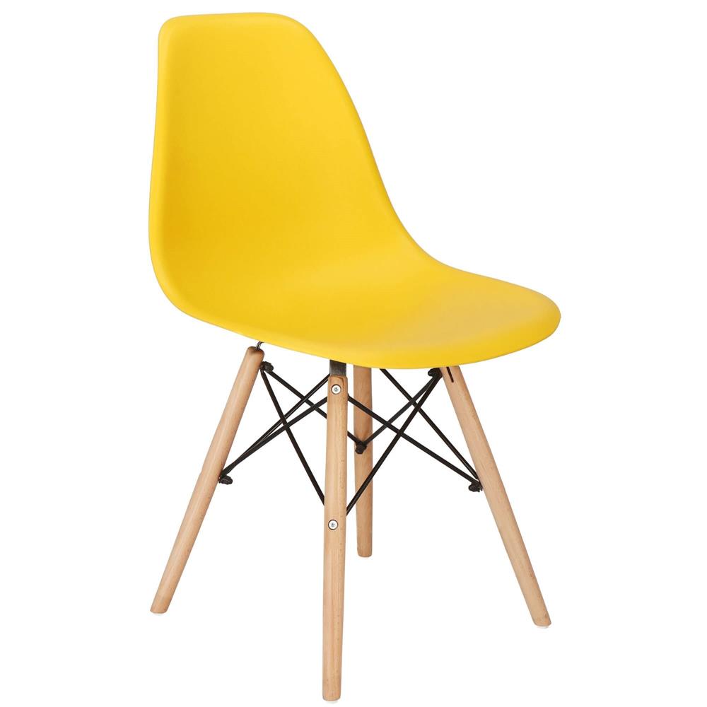 Scaun dining Scandinav pentru bucatarie, 38x42x82cm, galben