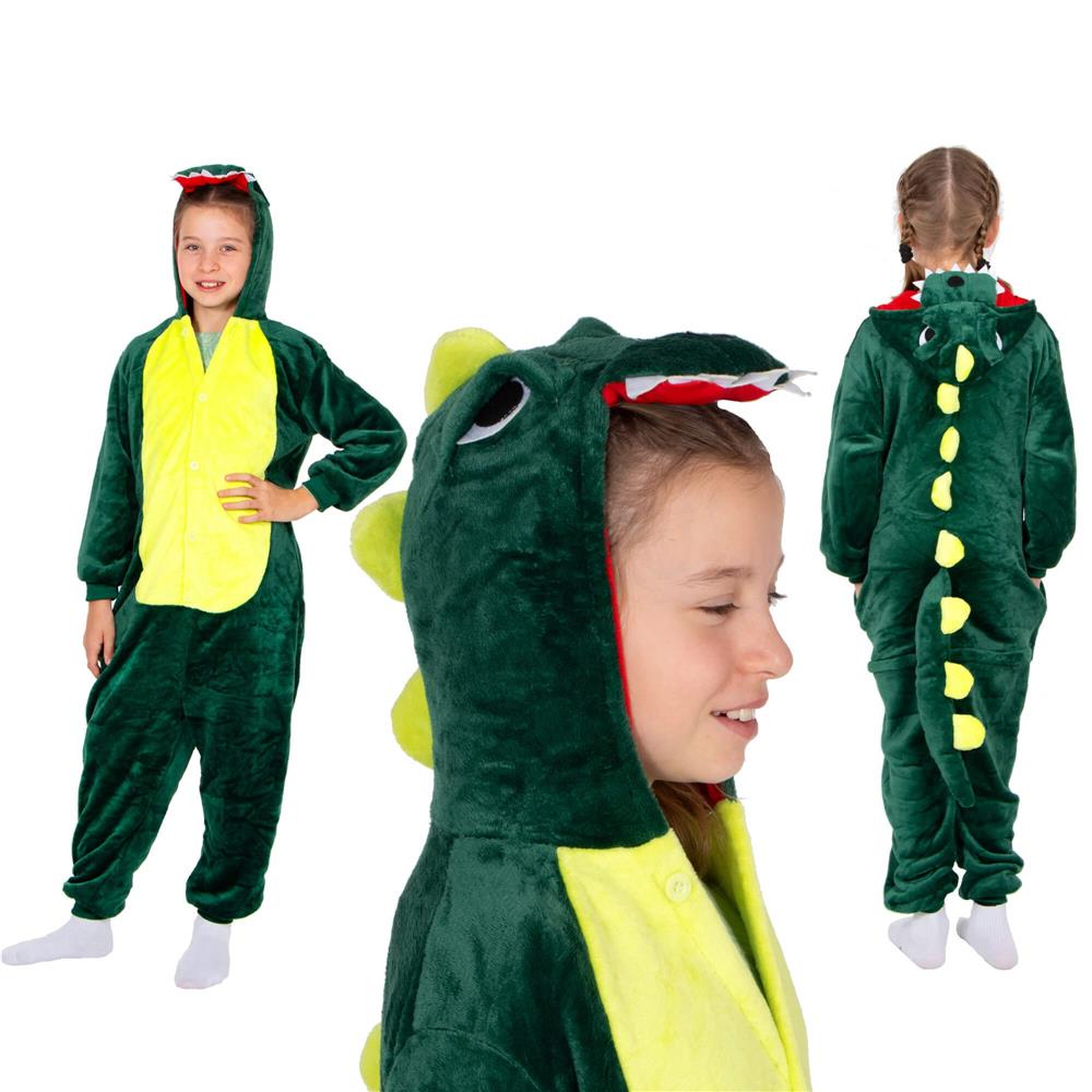 Pijama tip salopeta pentru copii, model Dragon, marime 110-120cm