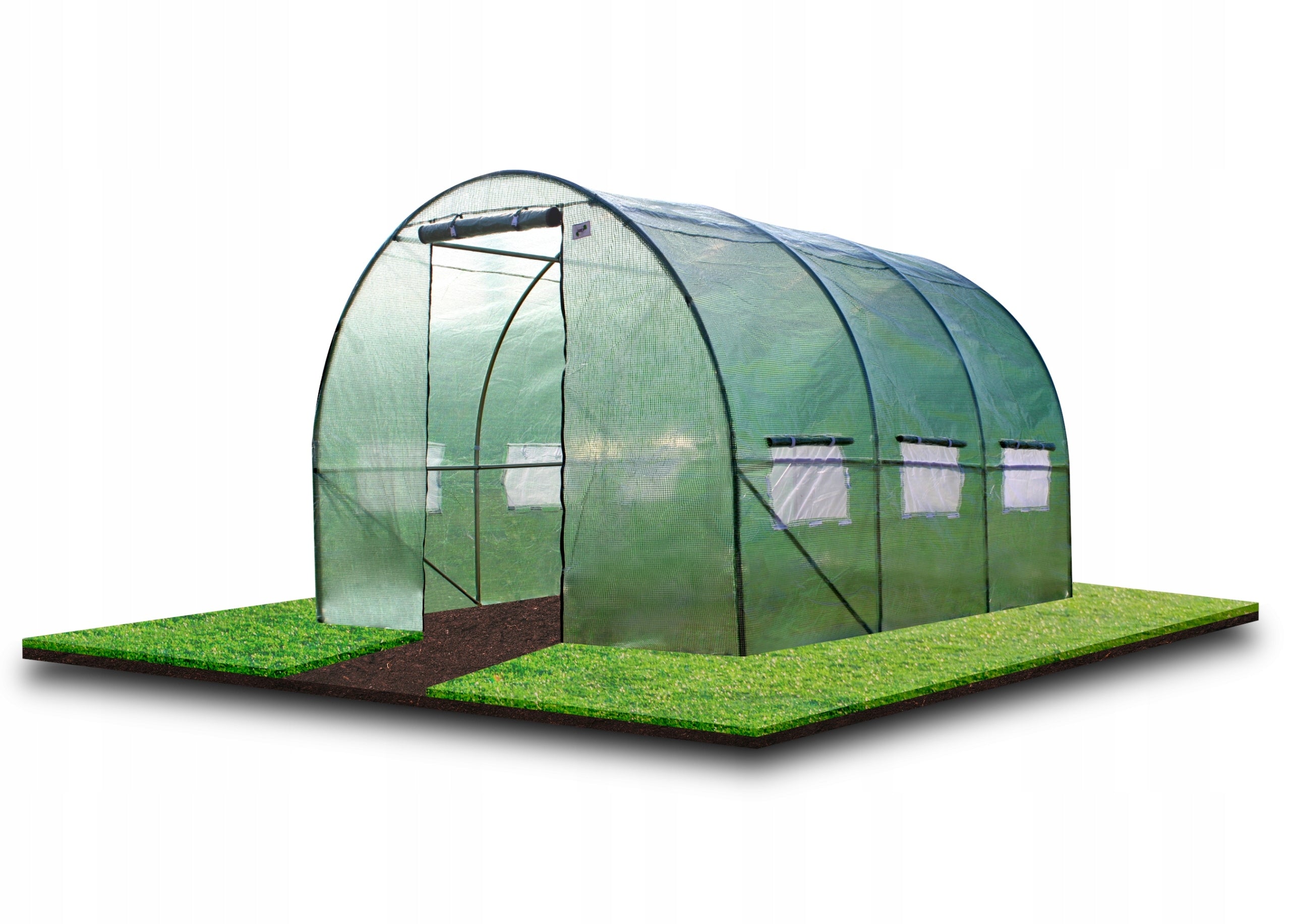 Sera de gradina, tip tunel cu cadru metalic, 250x400cm, 10mp (3 segmente)