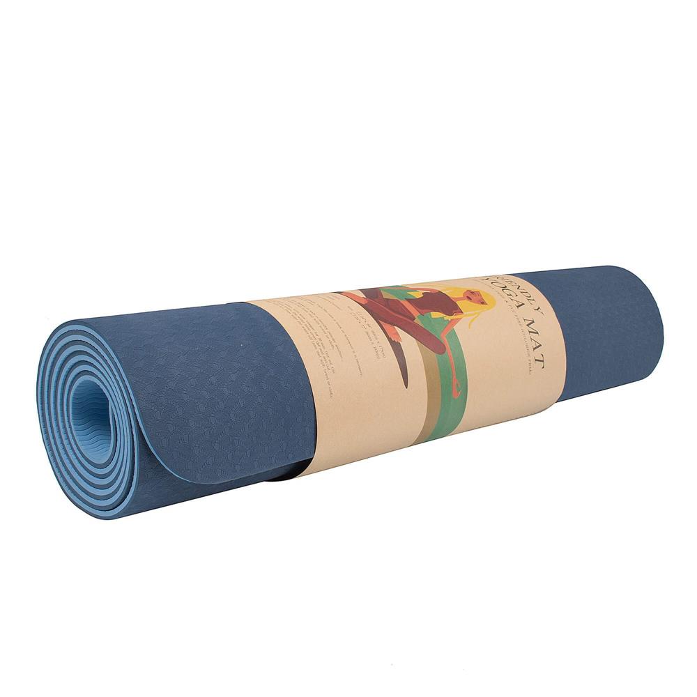 Saltea pentru antrenament, yoga, fitness, aerobic, pilates, exercitii la sol, 183x61cm, albastru