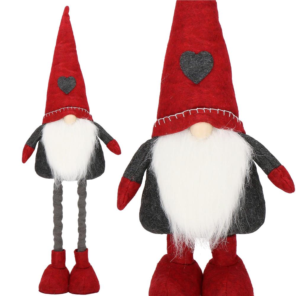 Figurina Craciun, Spiridus, picioare telescopice, inaltime extensibila 51-70cm