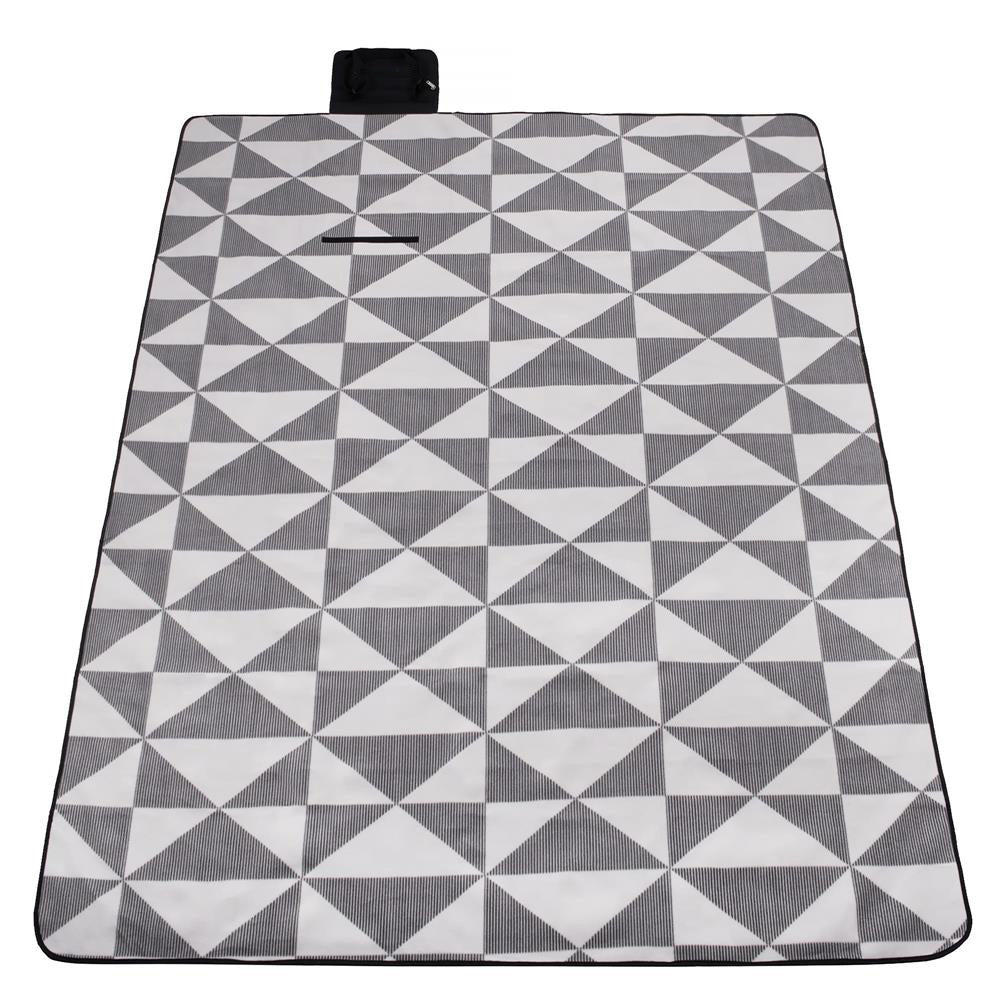 Patura pentru picnic sau plaja, cu folie izolatoare si maner, 180x220cm, gri