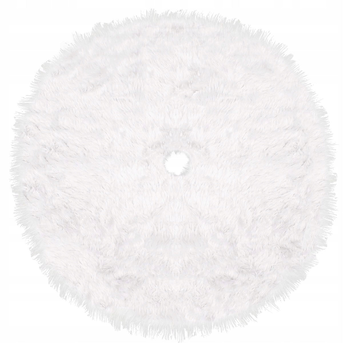 Covoras de pus sub bradul de Craciun, diametru 142 cm, imitatie blana alba