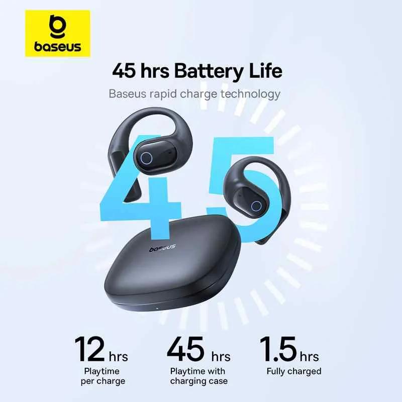CASTI Baseus Bowie Eli 2i Fit Open-Ear True Wireless, on ear, pt smartphone, microfon pe casca, conectare prin Bluetooth 6.0, negru "A0102604" (timbru verde 0.18 lei) - 6932172696931