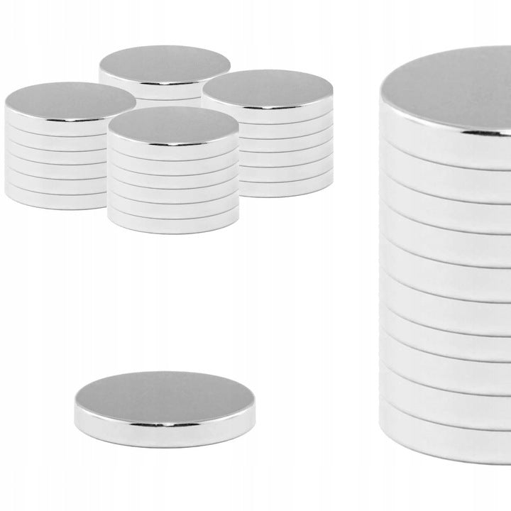 Magneti mici pentru tabla magnetica flipchart, 20 bucati, 8mm, argintiu