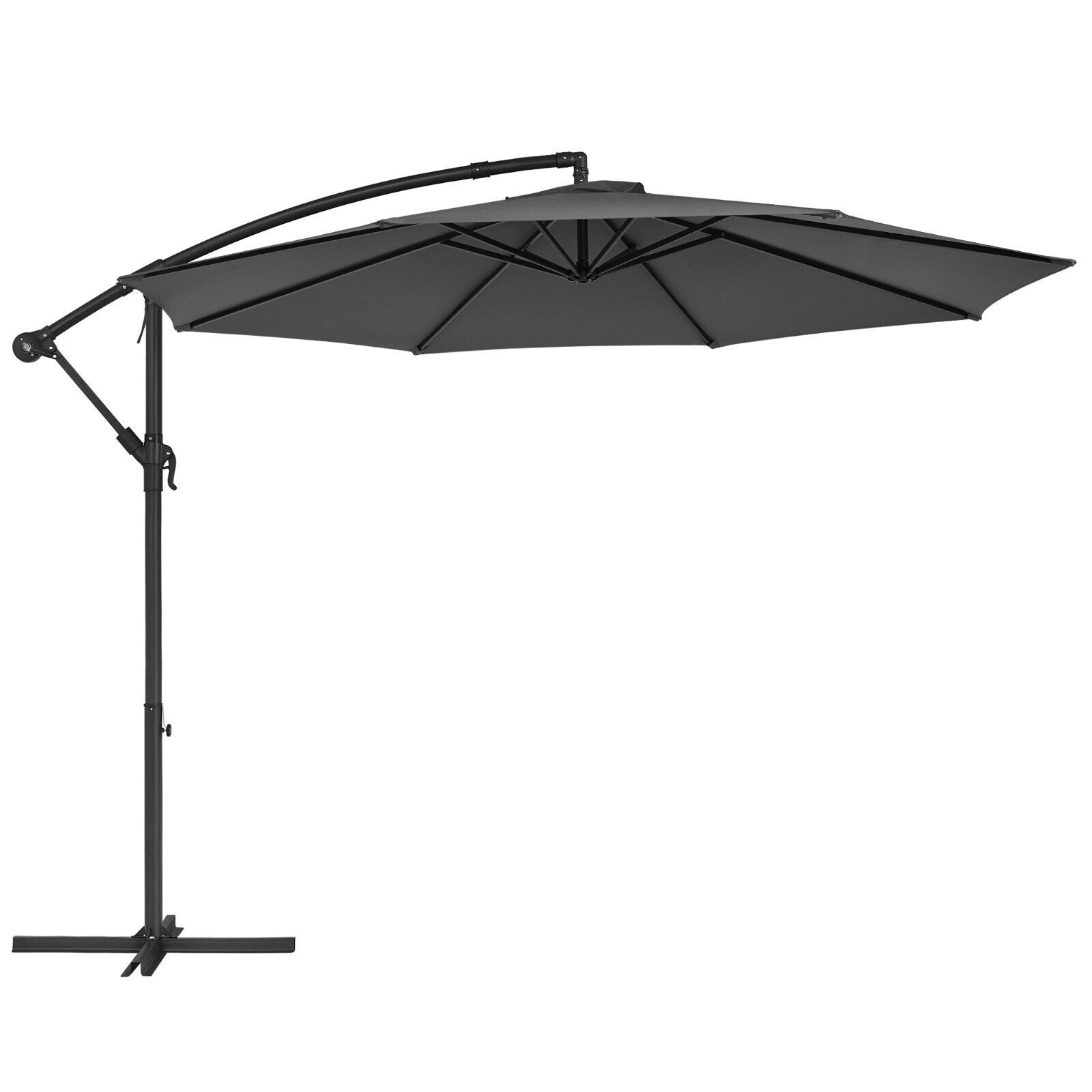 SONGMICS Umbrela de gradina cu brat lateral banana, 300cm, gri
