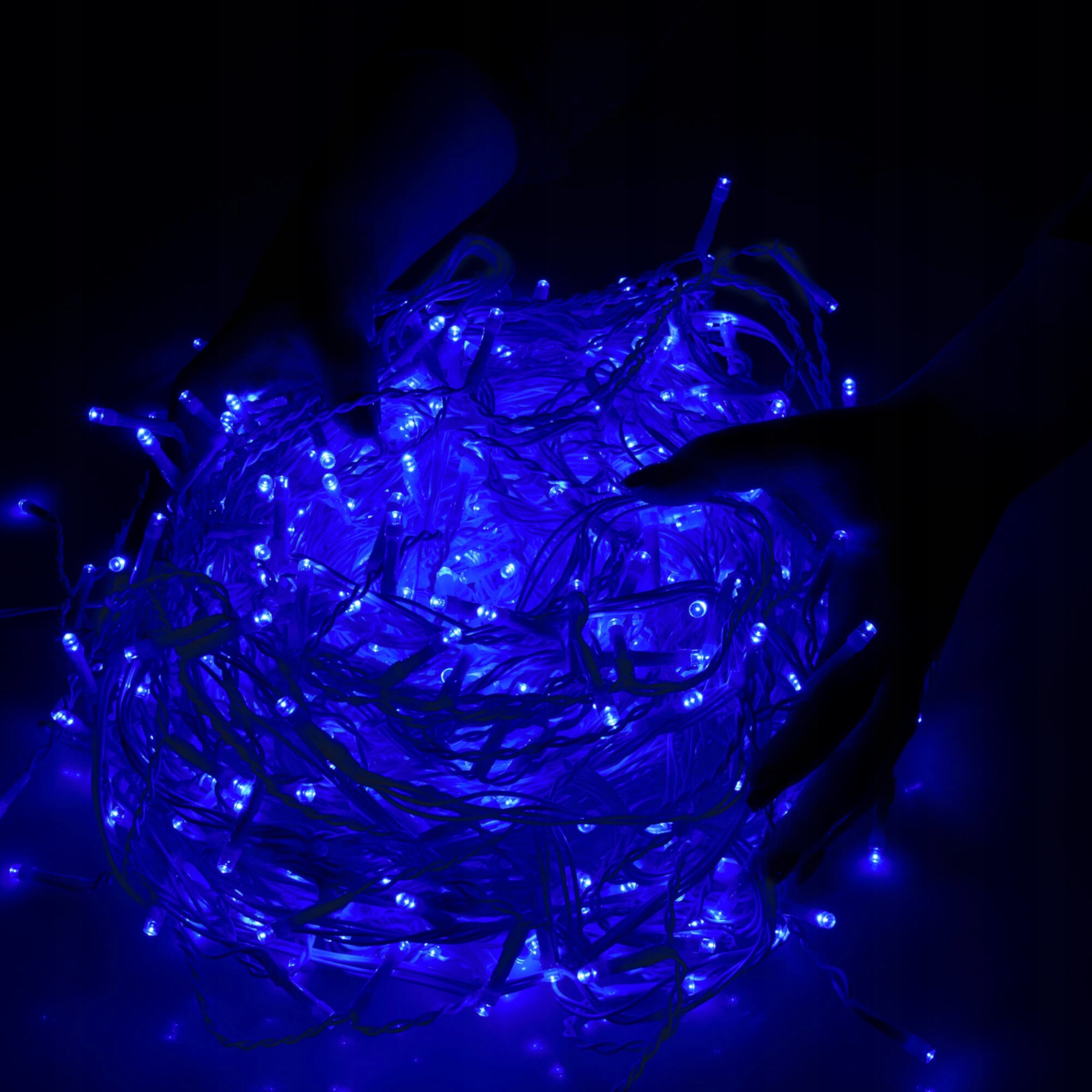 (DL) Ghirlanda luminoasa tip perdea 200 LED-uri, 8m, pentru interior/exterior, iluminare albastra