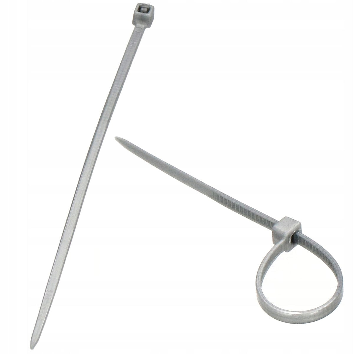 Set 100 bride zimtate din nailon, 2.5x100mm, cu autoblocare, tip colier, pentru fixare si legare, gri