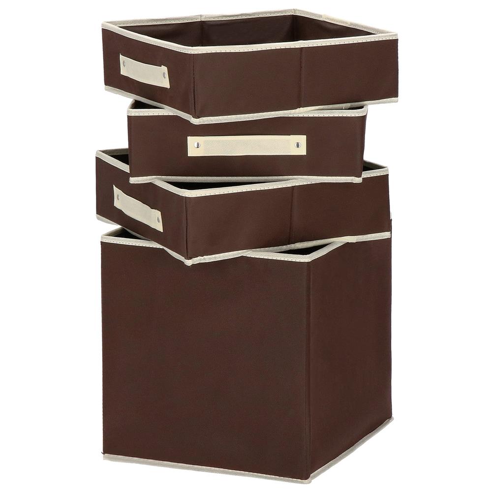 Organizator dulap tip lada cu 3 sertare, Sersimo, textil, maro