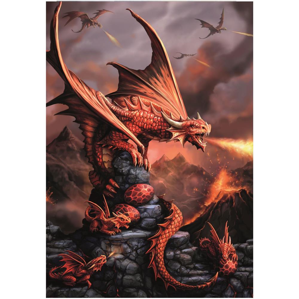 Set de broderie cu diamante 5D, 30x40cm, model Dragon cu pui