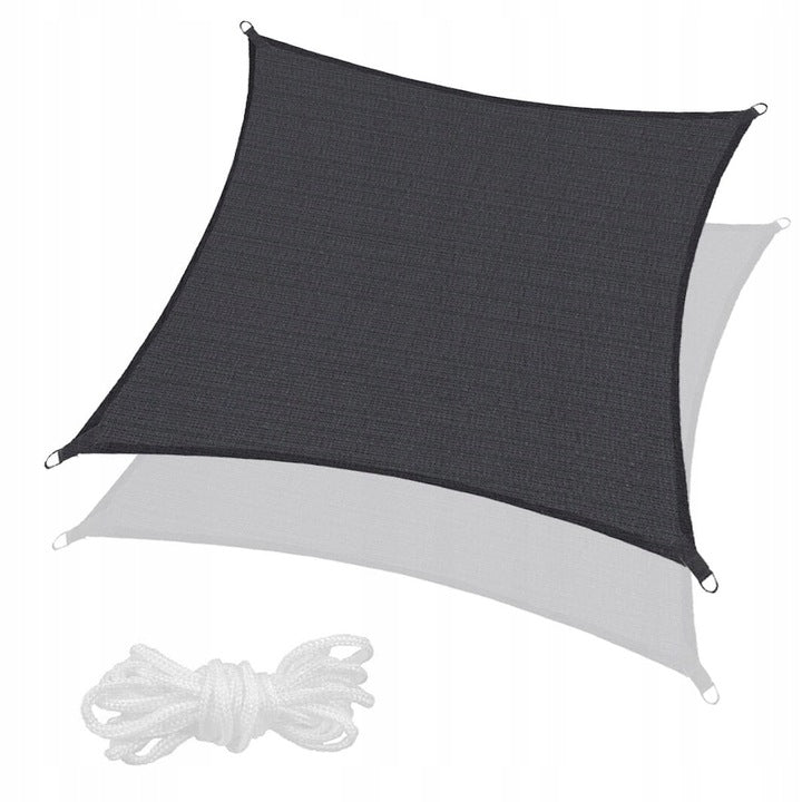 Copertina prelata de soare Sersimo SN159, patrata, impermeabila cu protectie UV, 5x5m, gri inchis