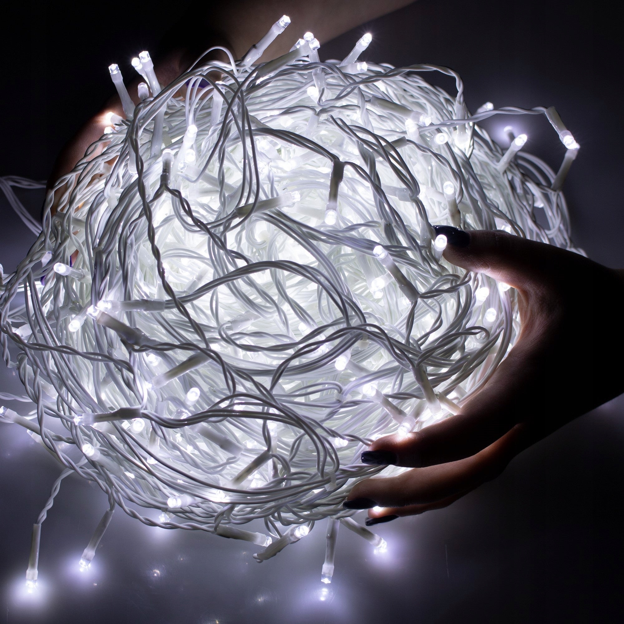 Ghirlanda luminoasa tip perdea 500 LED-uri, 20m, pentru interior/exterior, iluminare alb, cu telecomanda
