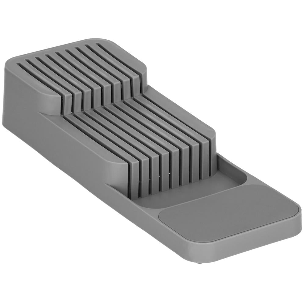 Organizator cutite pentru sertar, 9 compartimente, 40x14cm, gri