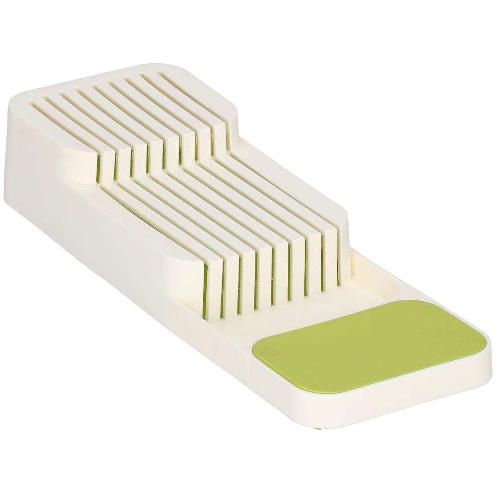 Organizator cutite pentru sertar, 9 compartimente, 40x14cm, alb