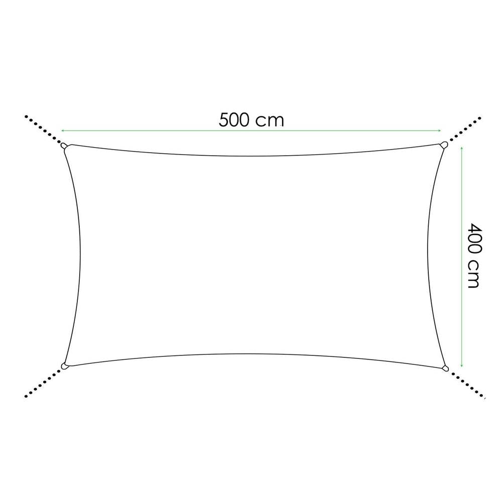 Copertina prelata de soare Sersimo SN165, dreptunghiulara, impermeabila cu protectie UV, 5x4m, gri inchis