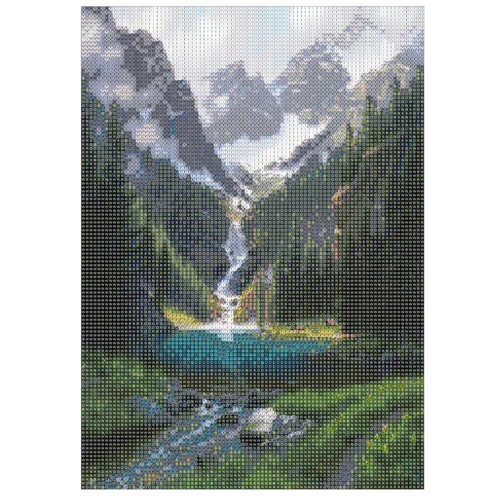 Set de broderie cu diamante 5D, 30x40cm, model Cascada - 16