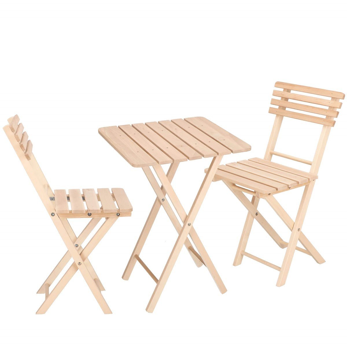 Set masa patrata plianta, cu 2 scaune pliante, gradina sau balcon Solas